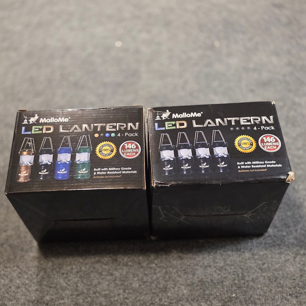 MalloMe 8 Pack LED Camping Lanterns 146 Lumens Collapsible Water Resistant NEW
